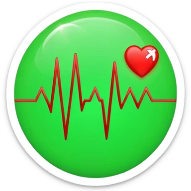 green dot with ECG heartbeat line sticker