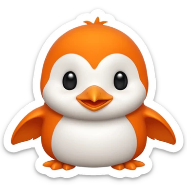 Text, in bright orange, that spell 'Bind is Life!!!' and also include a little white happy penguin sticker