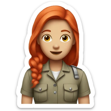 girl with red hair who is a zookeeper  sticker