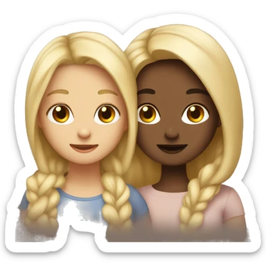 two best friend, one brinette, another one blonde sticker