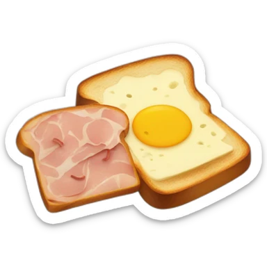 Toast with ham, pickle and cheese sticker