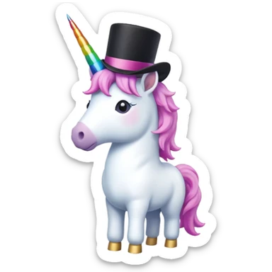 Unicorn with a top hot  sticker