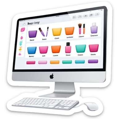 beauty salon inventory dashboard on iMac sticker