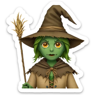 witch Scarecrow on stick sticker