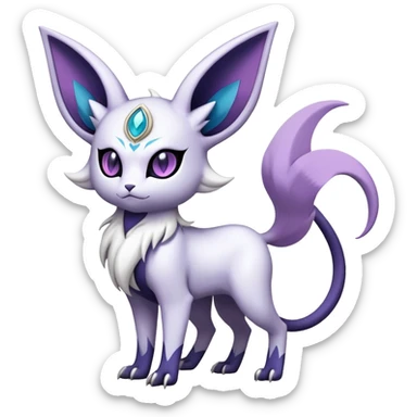 Shiny Exotic Badass Mystical Mysterious Gothic Espeon-Absol-Pokémon-Fakémon-hybrid-creature (full body) sticker