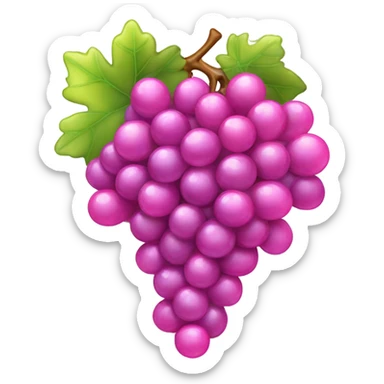 Cluster of hot pink sparkly grapes with crystals sticker