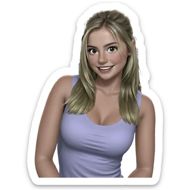 smiling girl in night scene sticker
