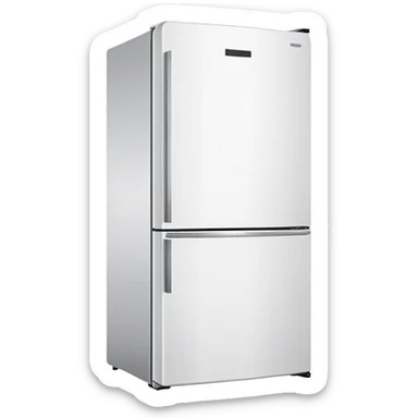 modern white fridge angled view sticker