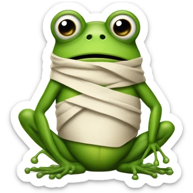 Sick Frog with bandaged belly sticker