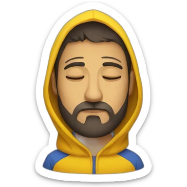 Armenian men  with yellow hoodie sleeping sticker