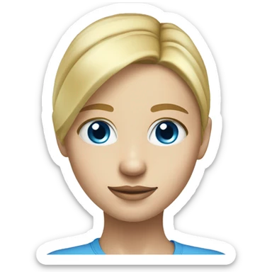 head and neck of Blonde girl blue eyes portrait without body sticker