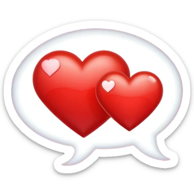 There's a red heart inside the thought speech bubble sticker