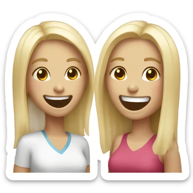 two white girls laughing sticker