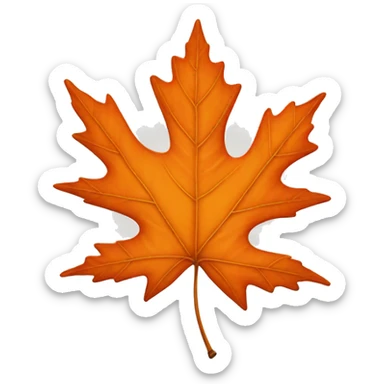 One orange maple leaf sticker
