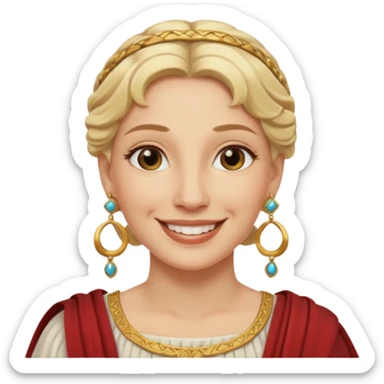 Ancient Roman woman with earrings and blonde hair sticker