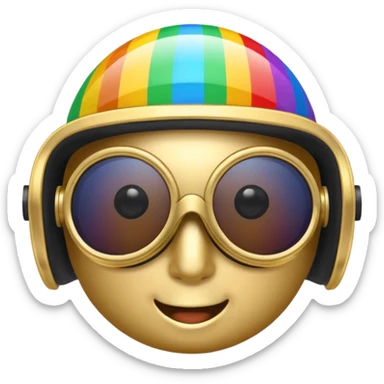 gold simulation rainbow visor Earth goggles sticker