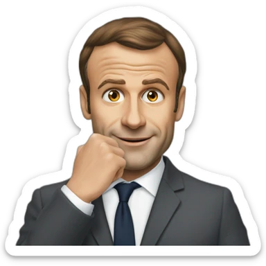 Emanuel Macron qui embrasse zemour sticker