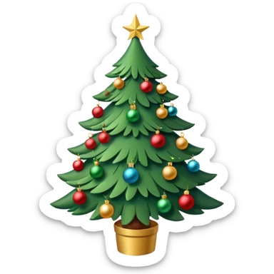 christmas tree, view from above sticker