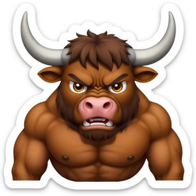 Pissed off bull sticker