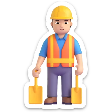 builder constructing himself, self-creation sticker