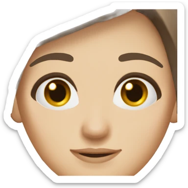 brown hair brown eyes long straight dark hair white skin woman sticker