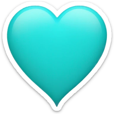 cyan heart sticker