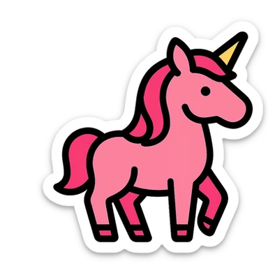 A beautiful pinkish unicorn sticker