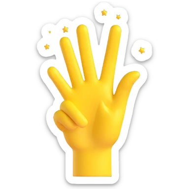 yellow hand making the 'OK' gesture, 3D emoji style, with sparkles sticker