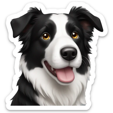 Short hair black and white border collie  sticker
