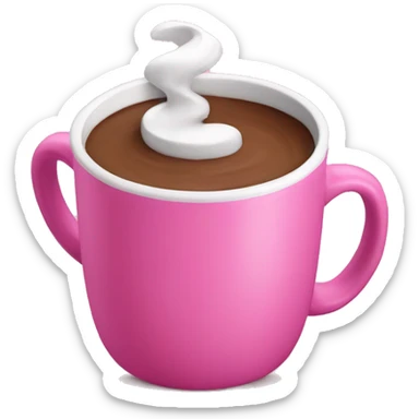 Hot chocolate in pink mug  sticker