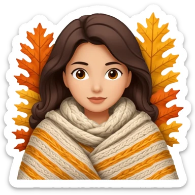 Cozy Latina in blanket for fall sticker