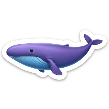 Blue whale purple, open mouth sticker