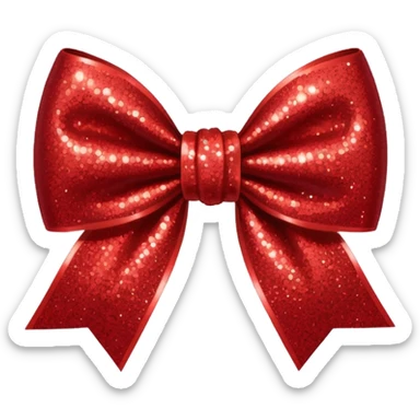 red glitter bow sticker
