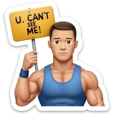 Jhon cena with sign u can see me sticker