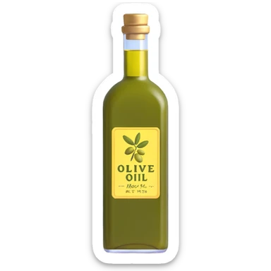 glass bottle of olive oil sticker