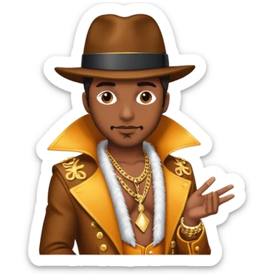 guy wearing pimp outfit sticker