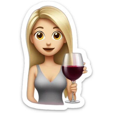snobby girl tasting red wine sticker