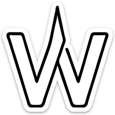 icon for browser extension called WordSpike, macOS style, vivid details, sharp stylized W, dynamic color gradients, glossy finish sticker