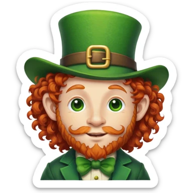 Leprechaun with curly hair sticker