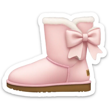 Light pink UGG boots with bow sticker