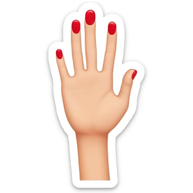 Finger with red nail sticker