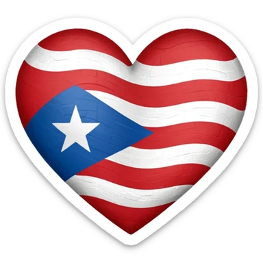 puerto Rico heart flag sticker