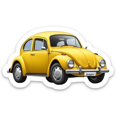 Volkswagen beetle wheelie sticker