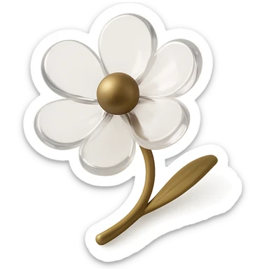 transparent flower, shiny and translucent glass style sticker