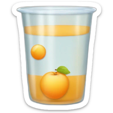 abricot dans un gobelet en plastique et du jus d'abricot avec du blé en bas du gobelet sticker