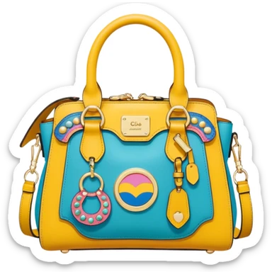 Ultra realistic Chloè bag, in pop art girl style with highly detailed embellishments, 8k hd quailty  sticker