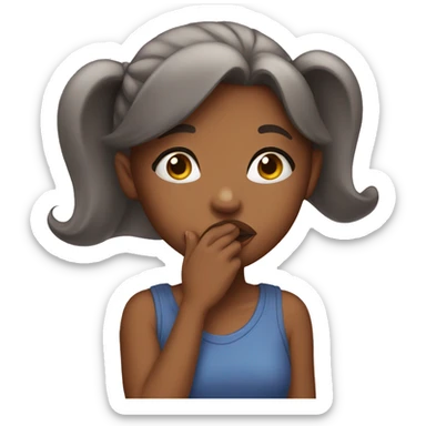 girl giving kisses sticker