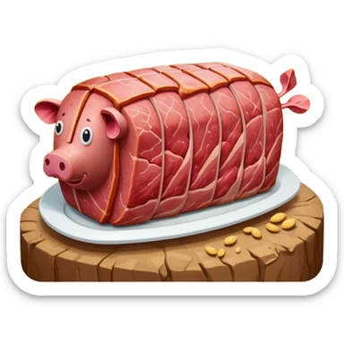 surrealist spam art meat french countryside landscape  sticker