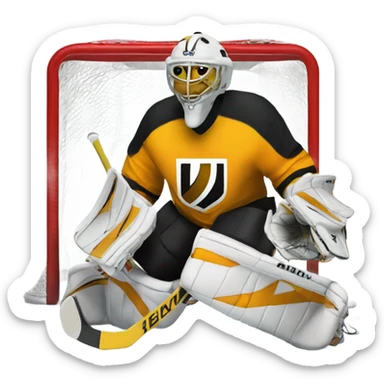 Hockey goalie with # 30 sticker