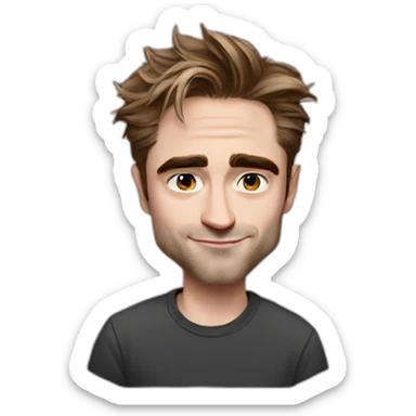 robert-pattinson cartoon wearing tee sticker